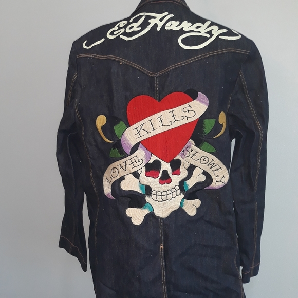 ed hardy denim jacket